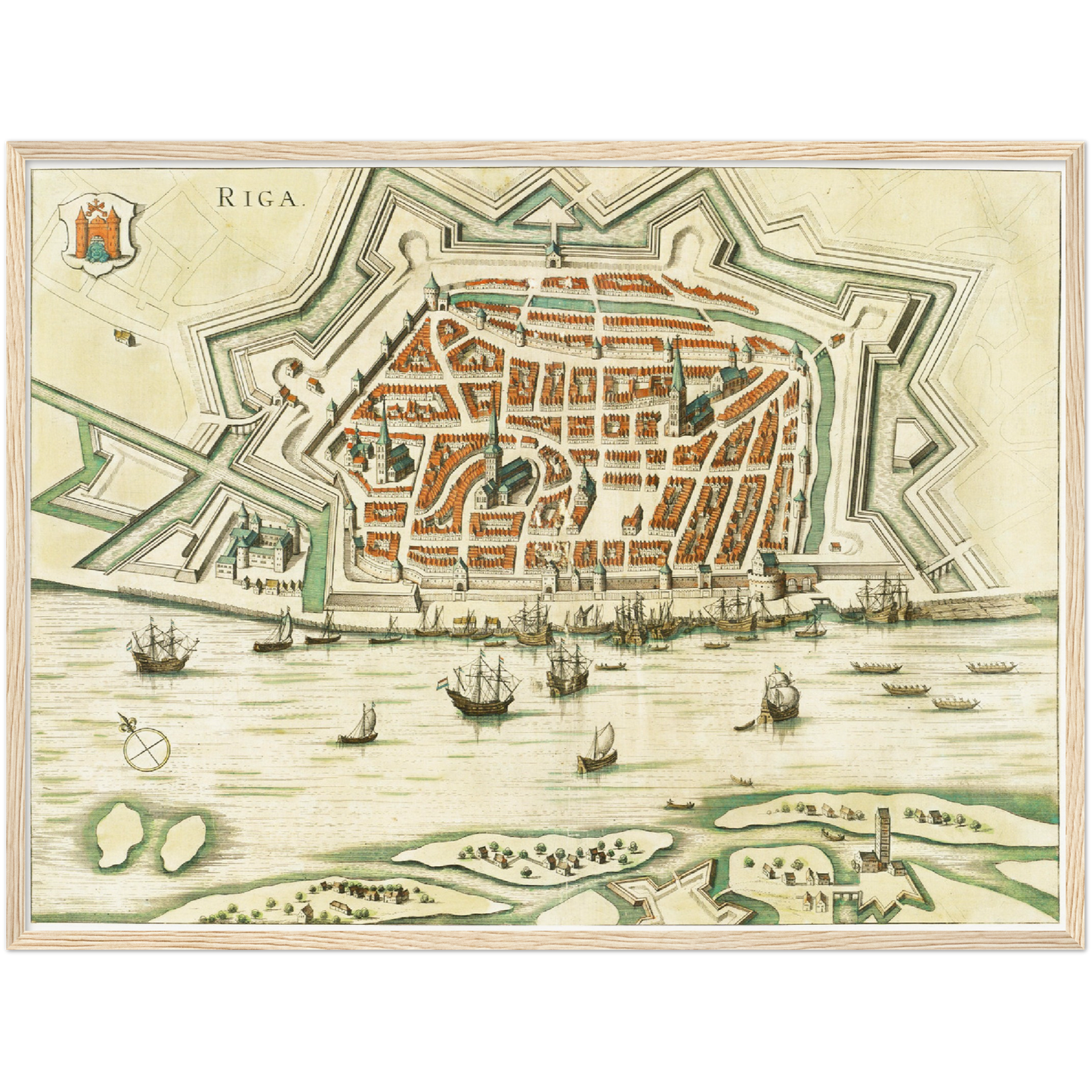 Historischer Stadtplan Riga um 1612