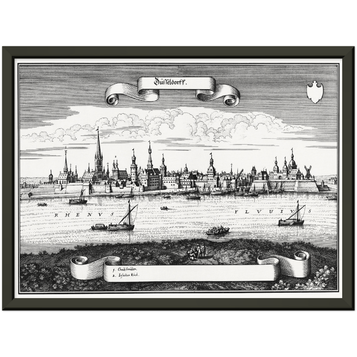 Historische Stadtansicht Düsseldorf um 1647