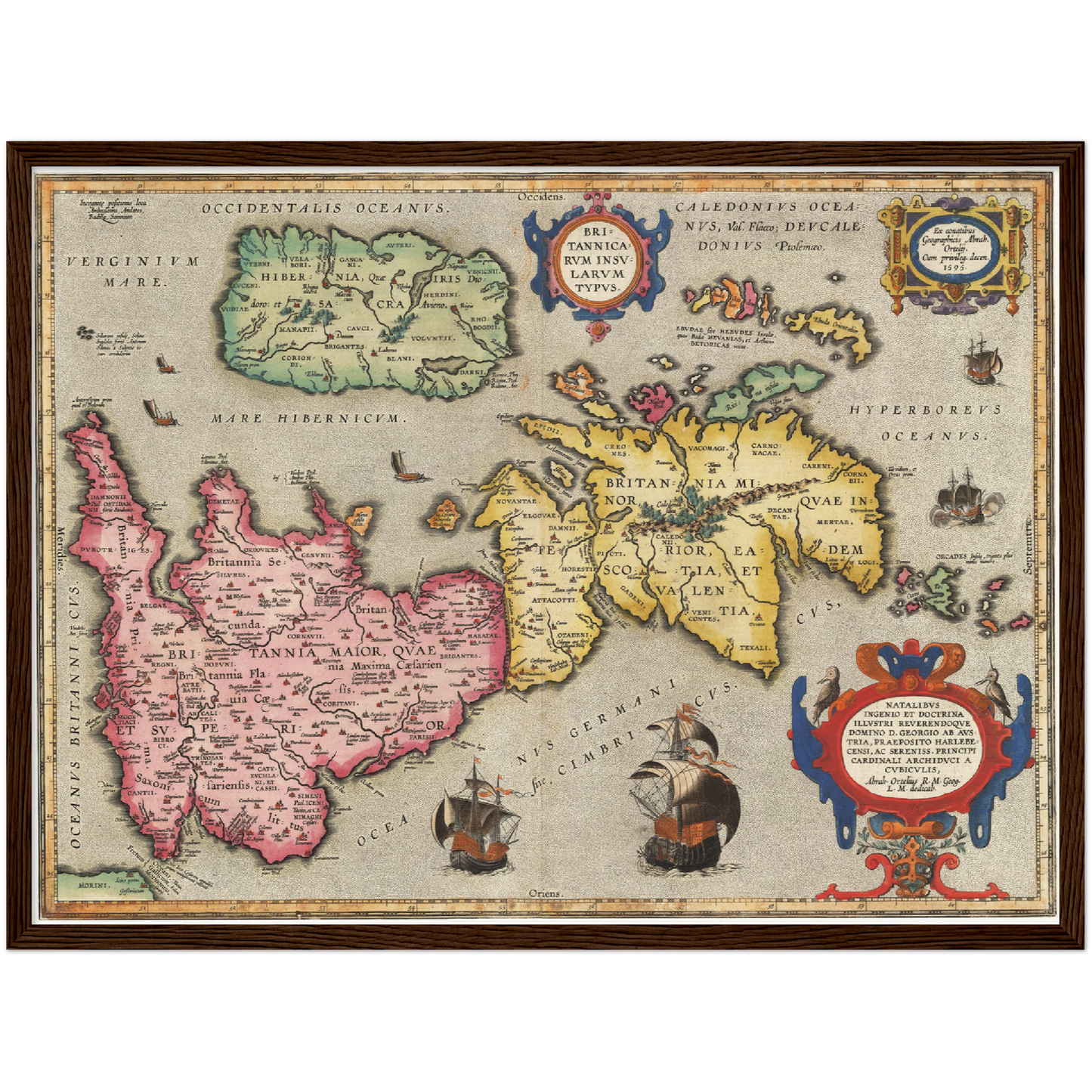 Historische Landkarte Historisches Britannien um 1595