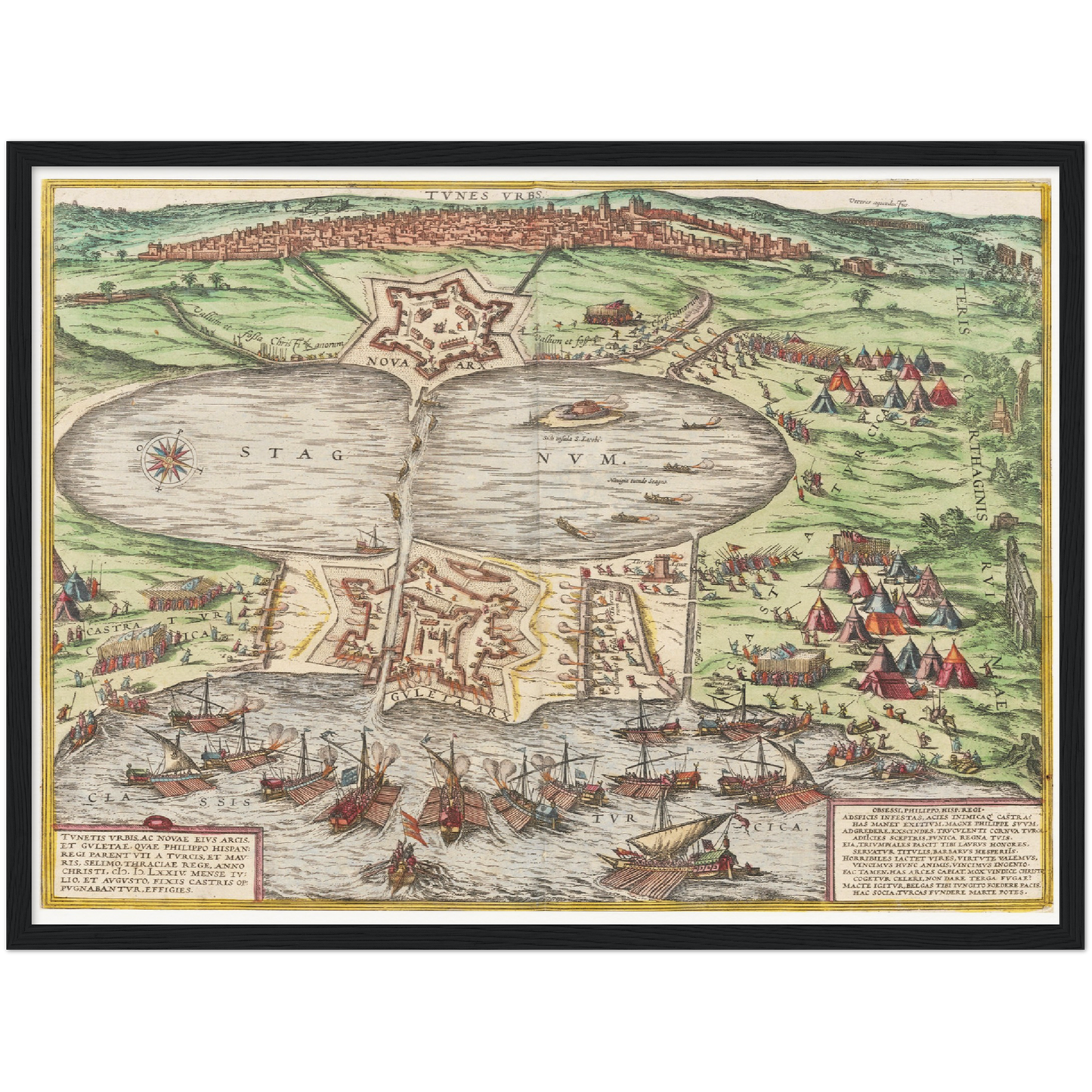Historische Stadtansicht Tunis um 1575