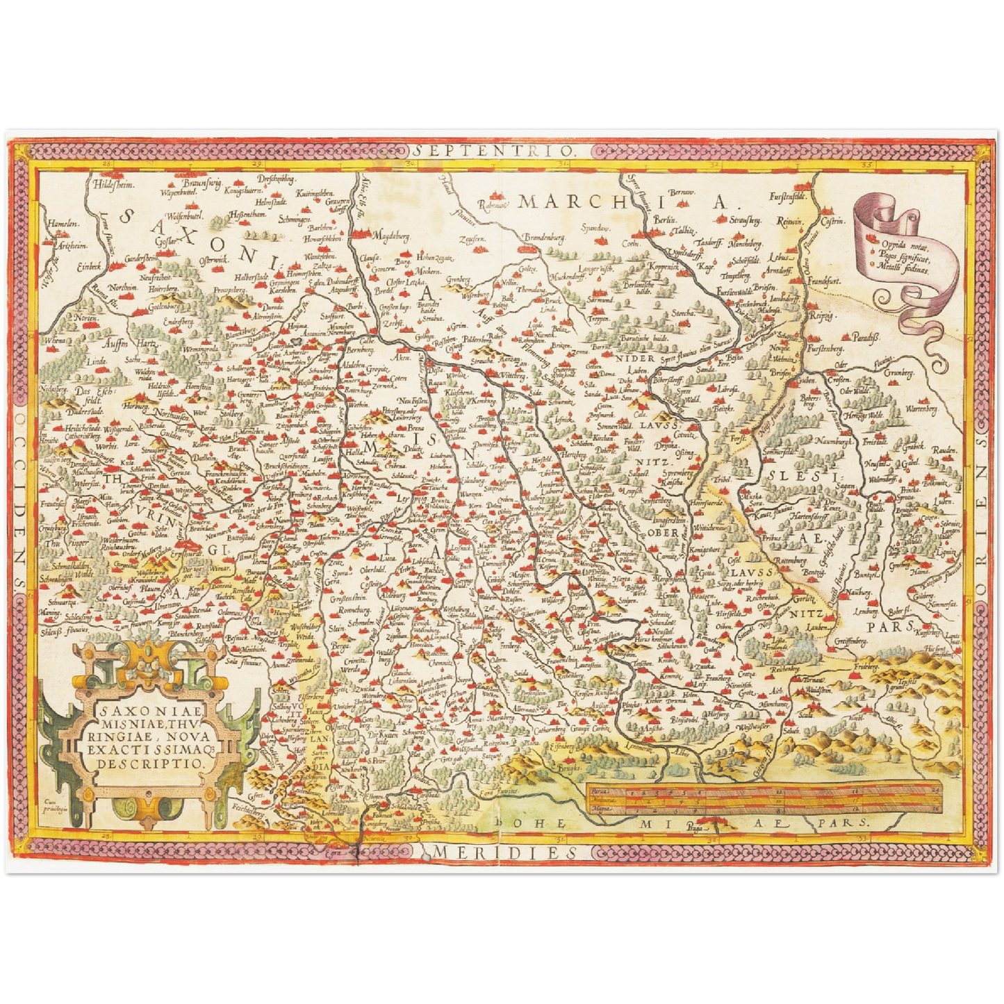 Historische Landkarte Sachsen um 1609