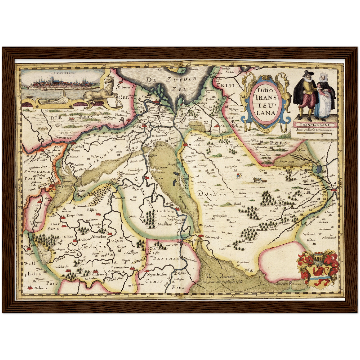 Historische Landkarte Provinz Overijssel um 1617