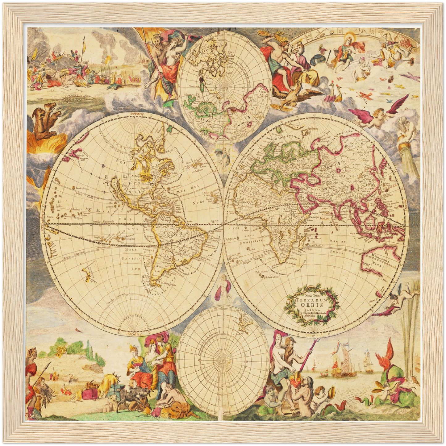 Historische Weltkarte um 1737
