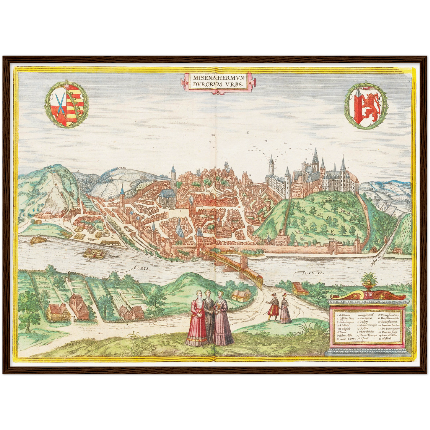 Historische Stadtansicht Meißen um 1575