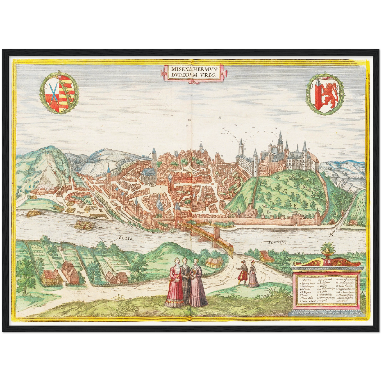 Historische Stadtansicht Meißen um 1575