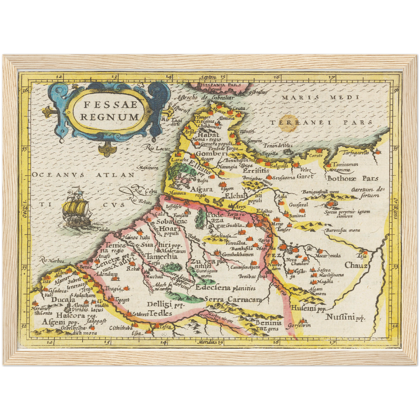 Historische Landkarte Fes um 1609
