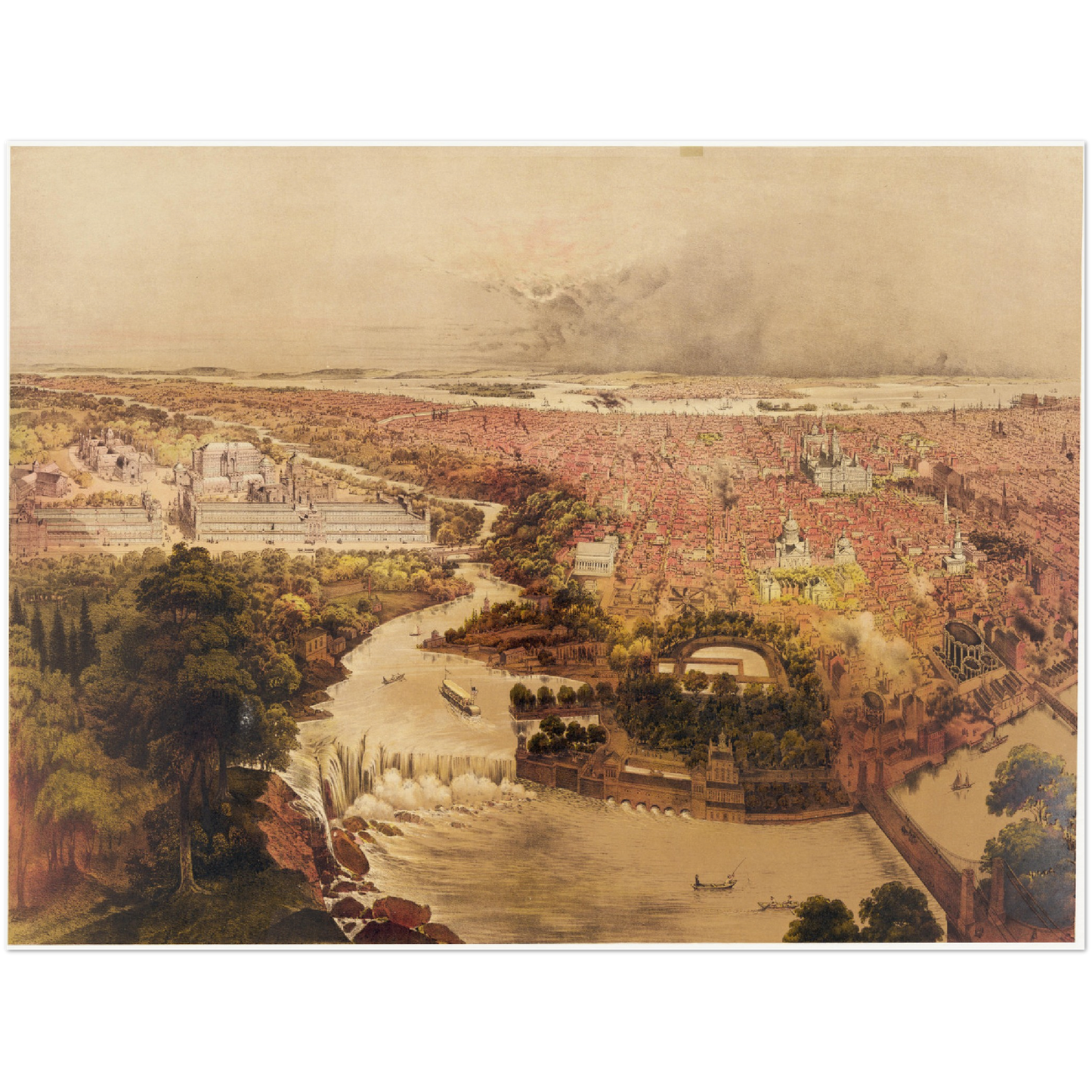 Historische Stadtansicht Philadelphia um 1875