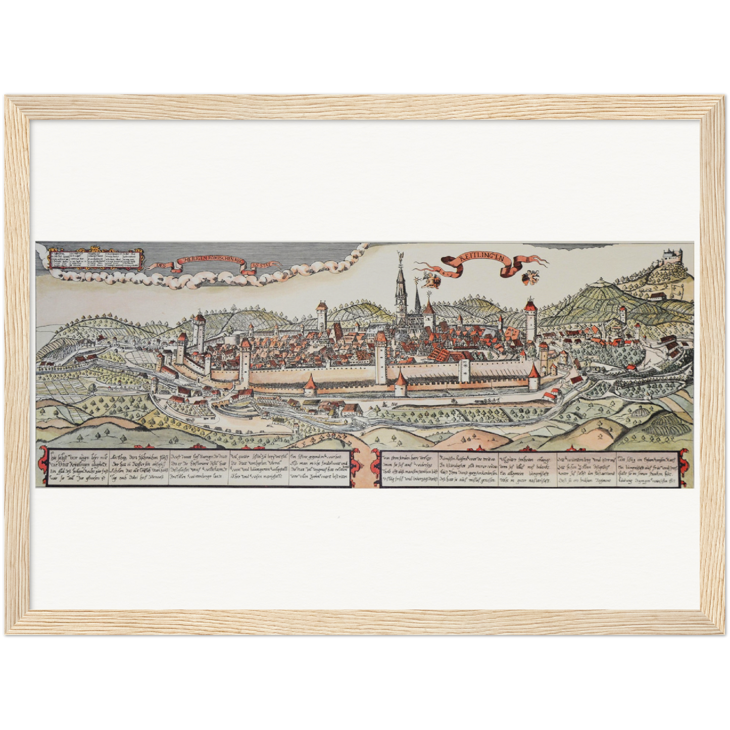 Historische Stadtansicht Reutlingen um 1620