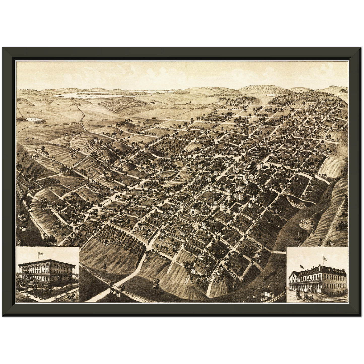Historische Stadtansicht Tallahassee um 1885