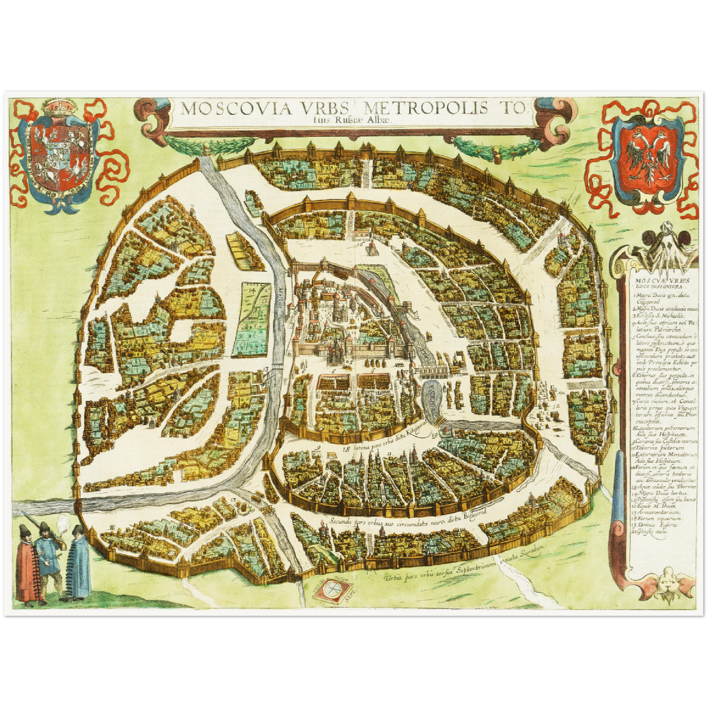 Historischer Stadtplan Moskau um 1612