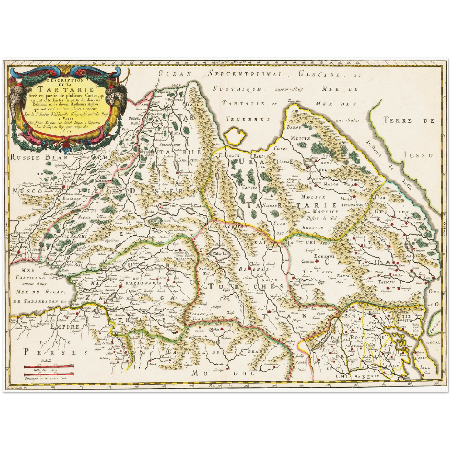 Historische Landkarte Tartarien um 1654