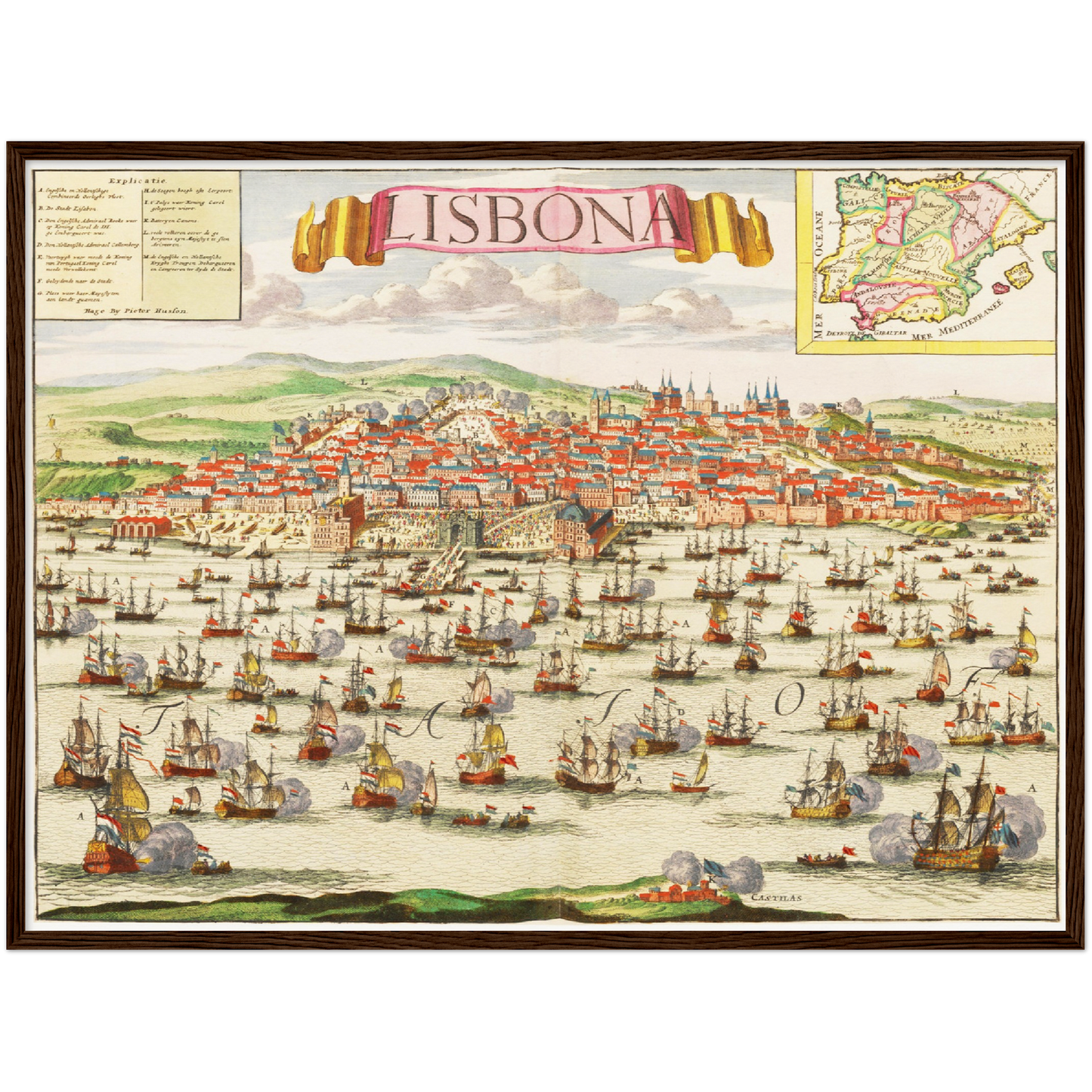 Historische Stadtansicht Lissabon um 1700