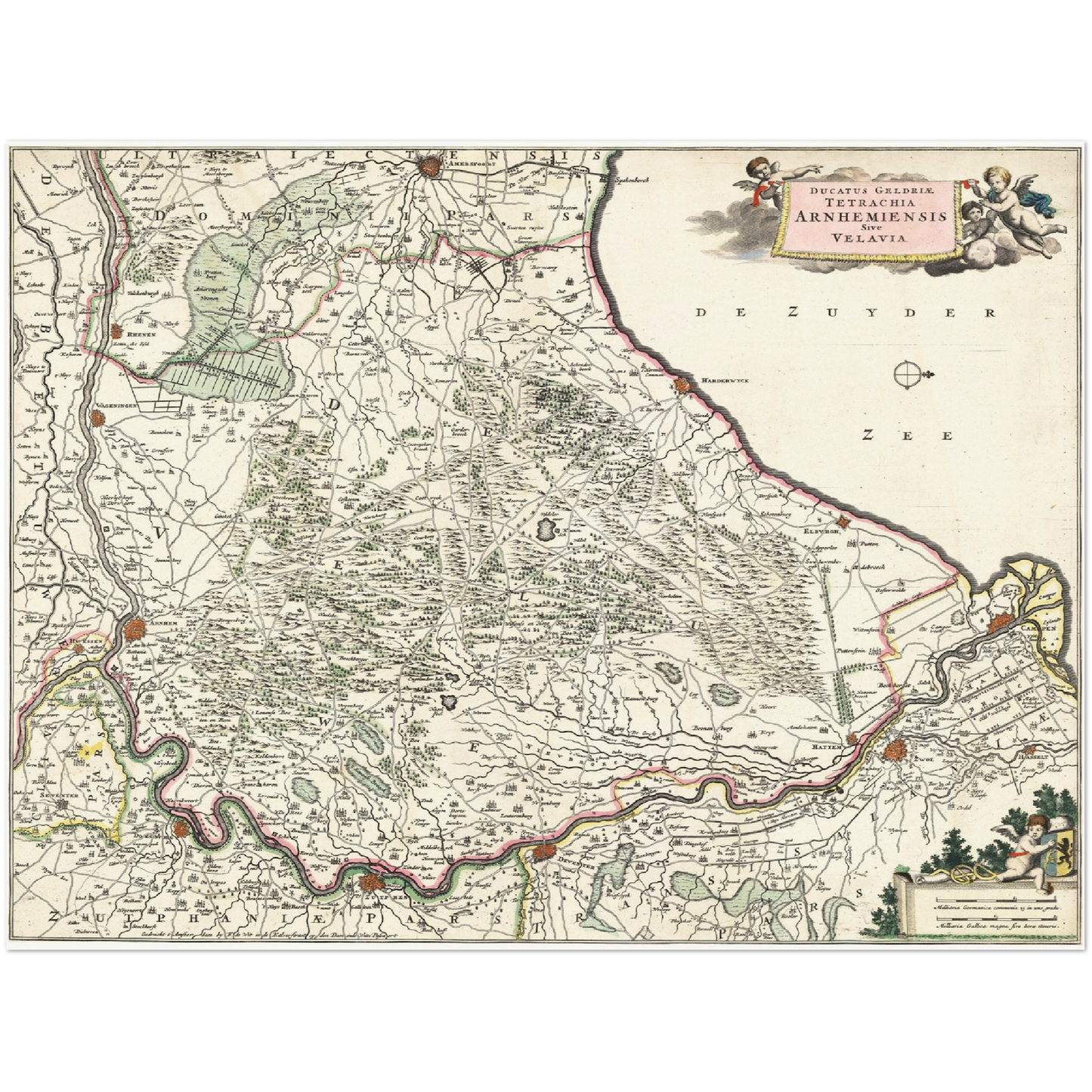 Historische Landkarte Provinz Gelderland um 1680