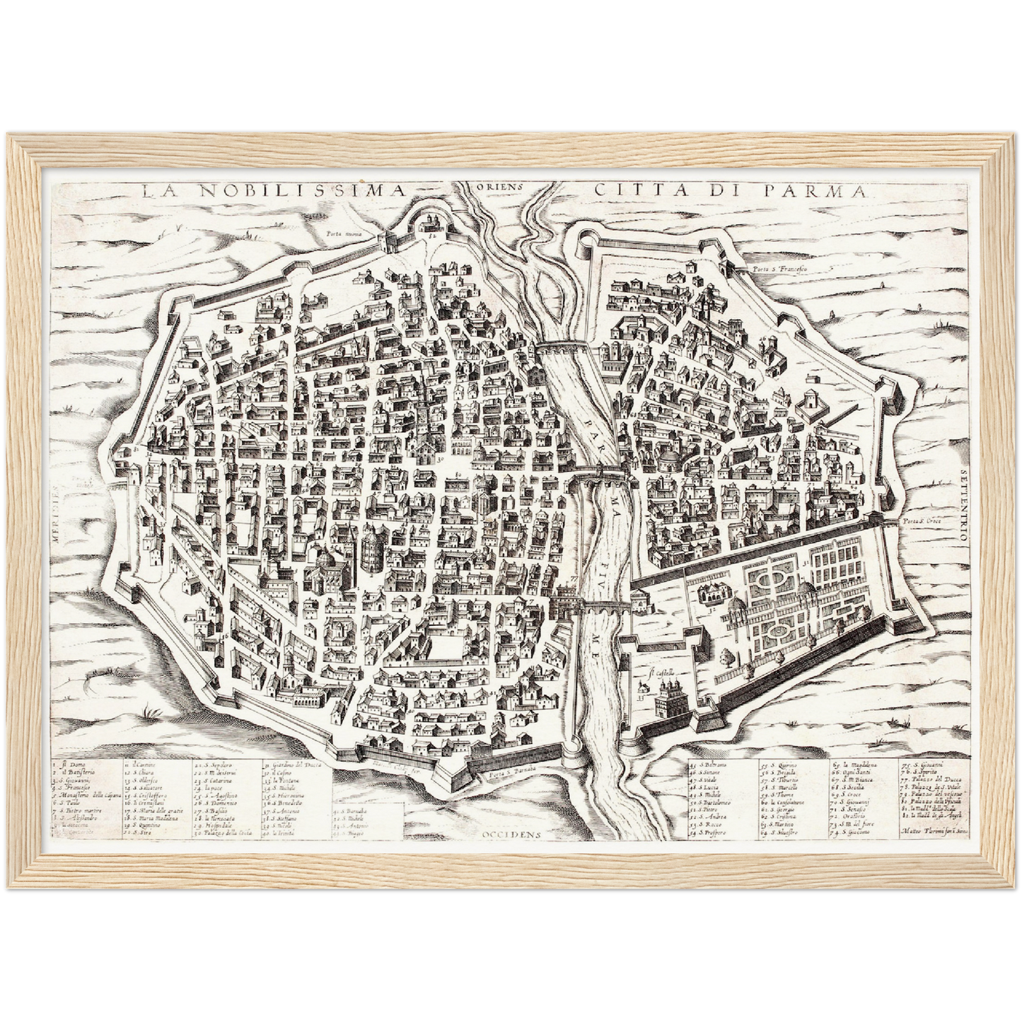 Historischer Stadtplan Parma um 1567