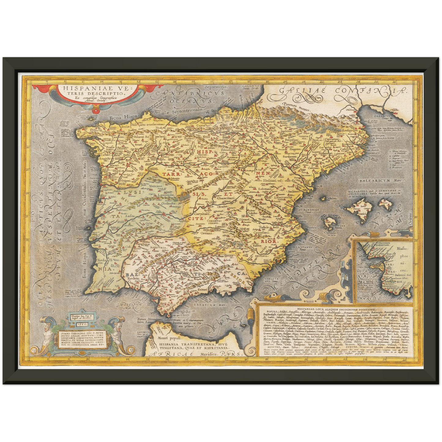 Historische Landkarte Historisches Spanien um 1609
