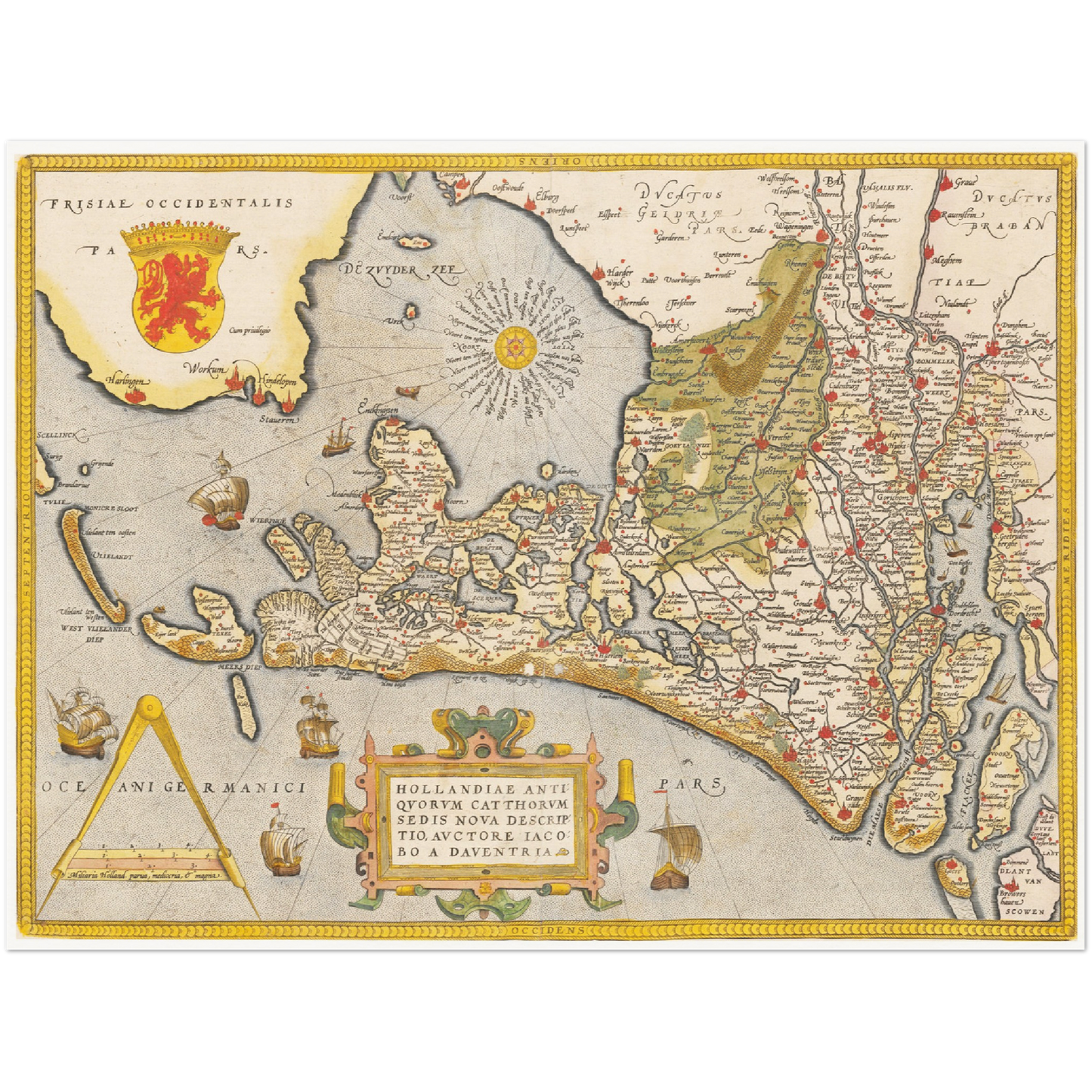 Historische Landkarte Provinz Holland um 1609