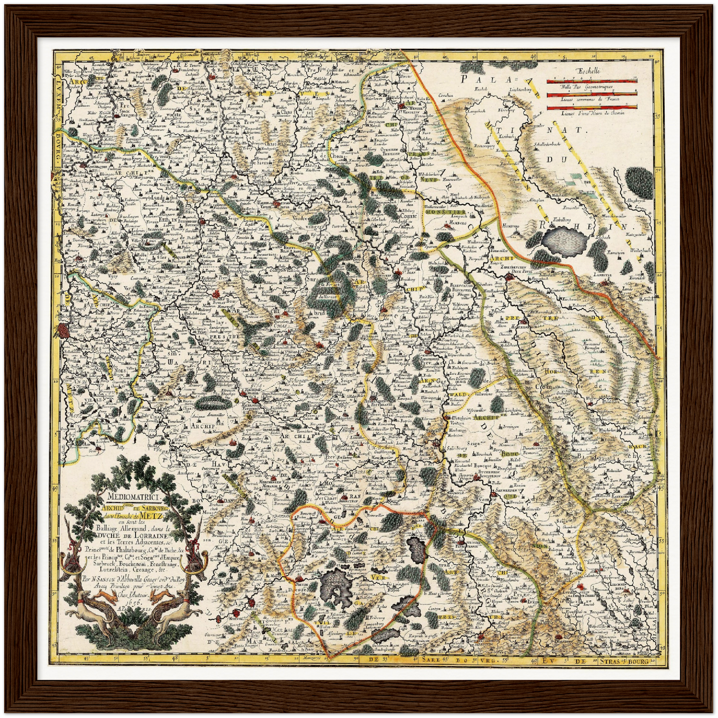 Historische Landkarte Saarland um 1656