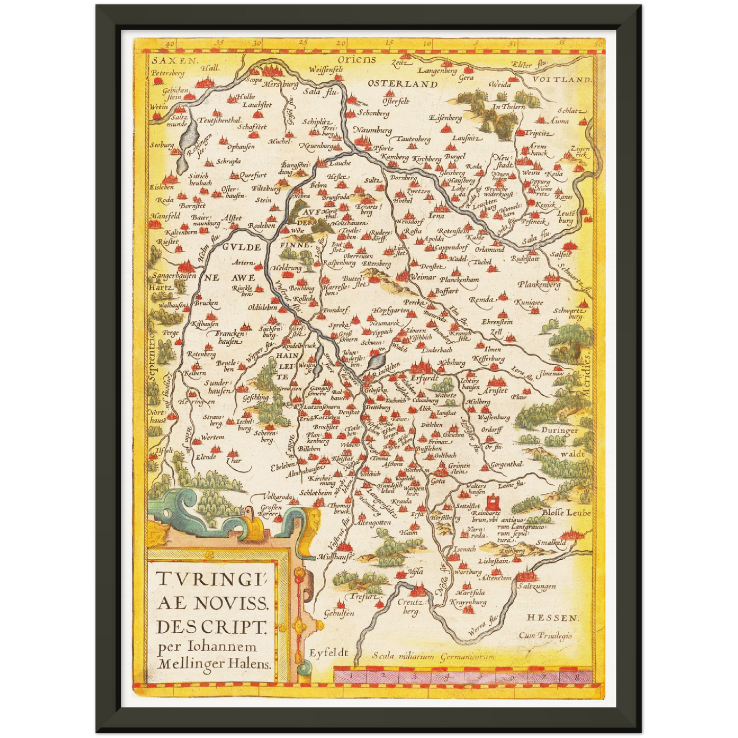 Historische Landkarte Thüringen um 1609