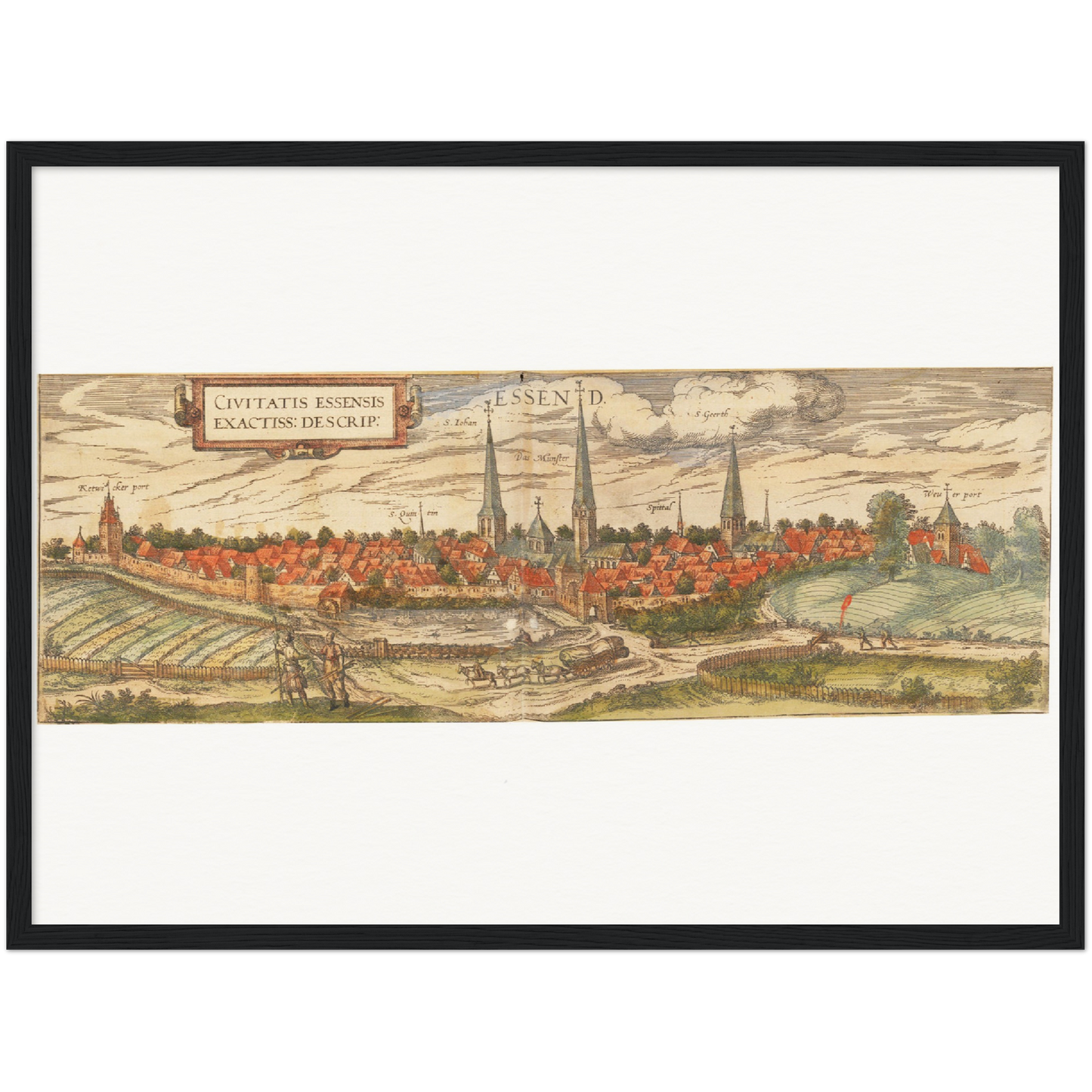 Historische Stadtansicht Essen um 1582