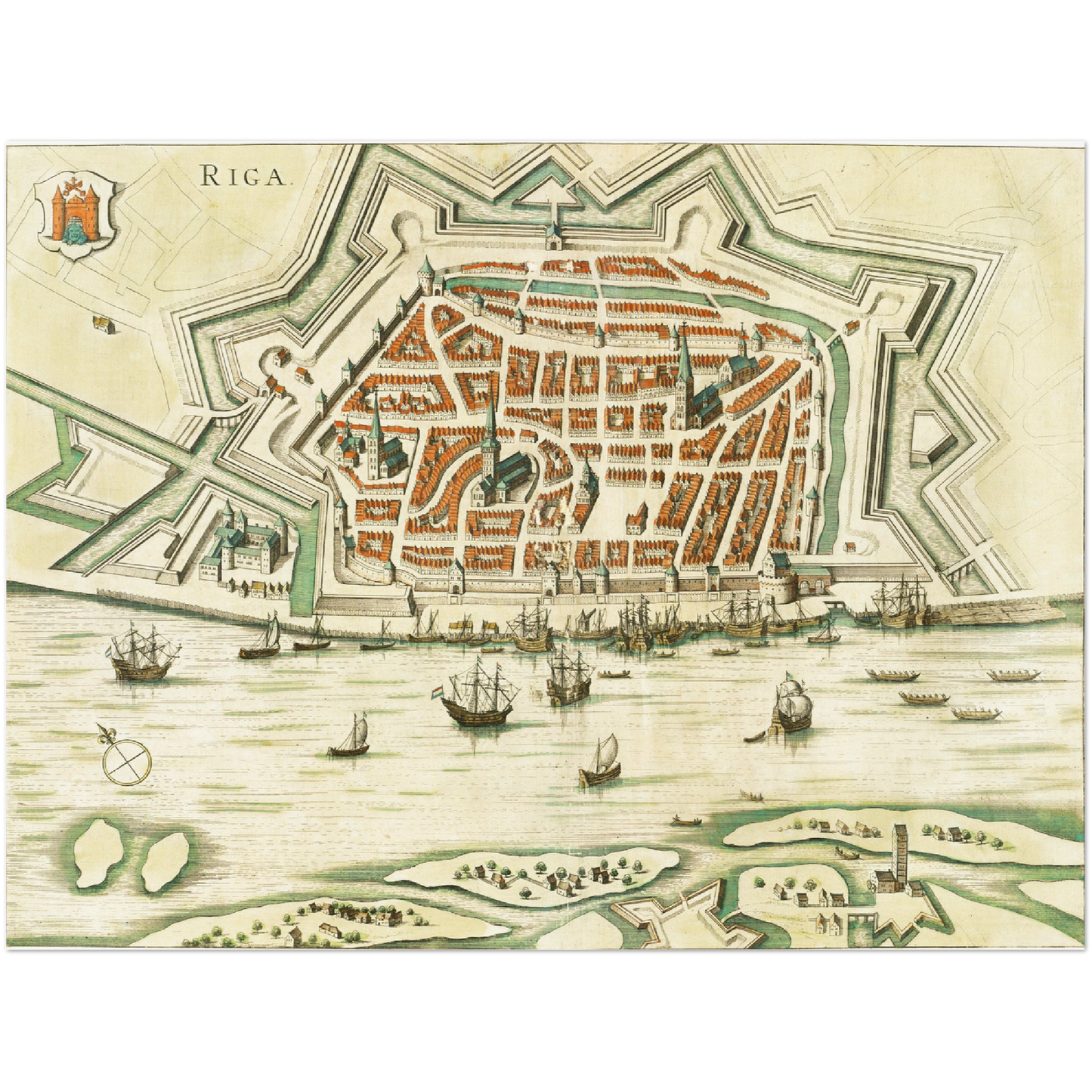 Historischer Stadtplan Riga um 1612