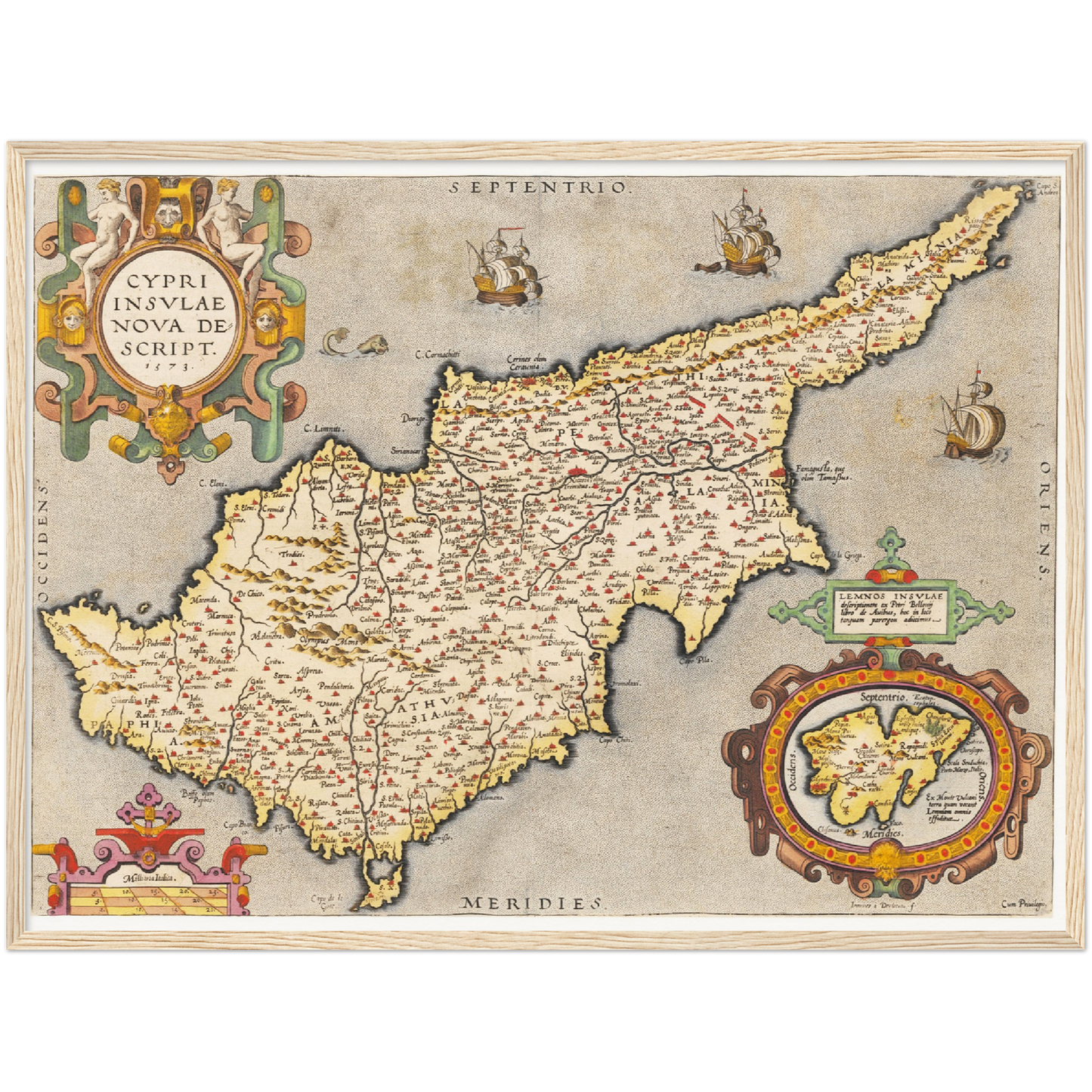 Historische Landkarte Zypern um 1609