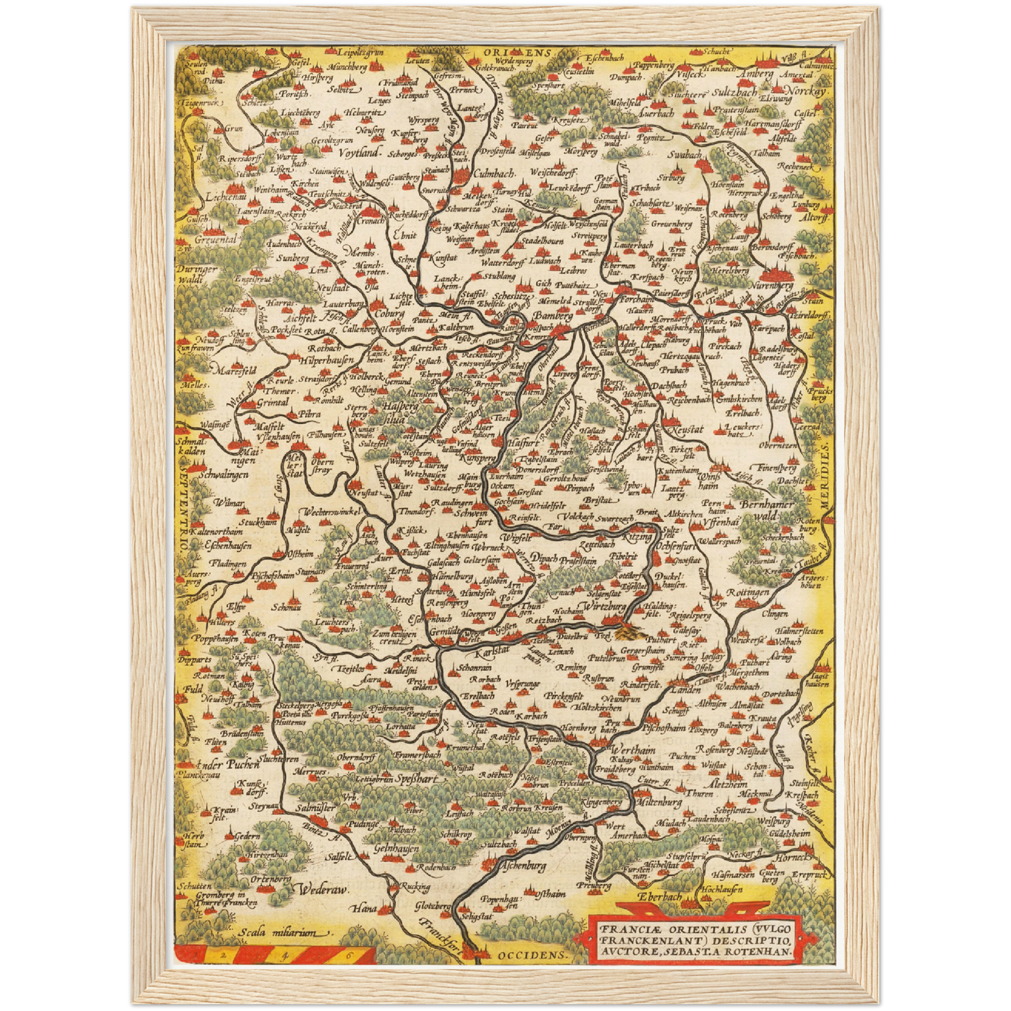 Historische Landkarte Franken um 1609