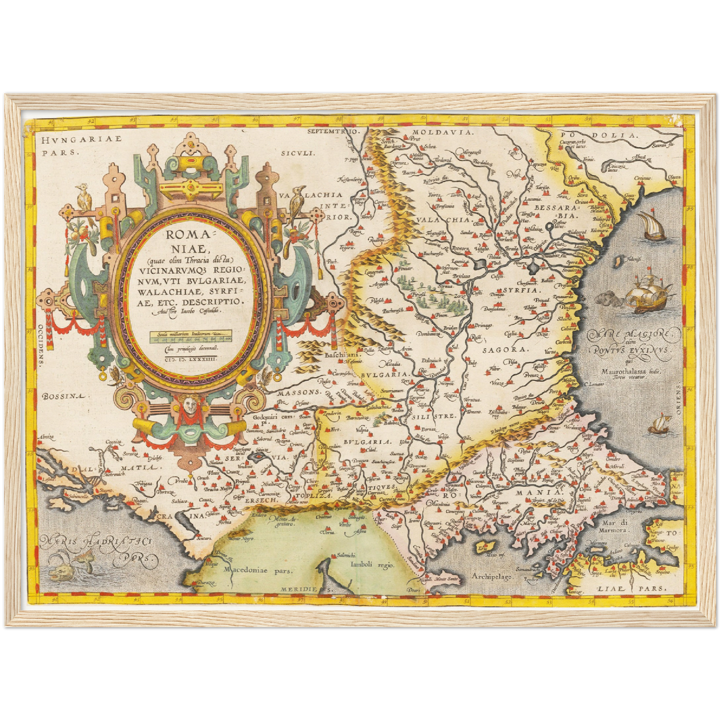 Historische Landkarte Rumänien um 1609