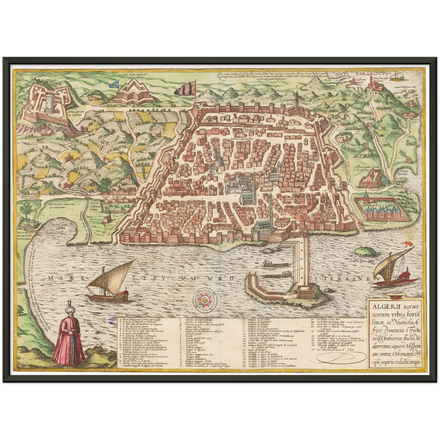 Historischer Stadtplan Algier um 1582