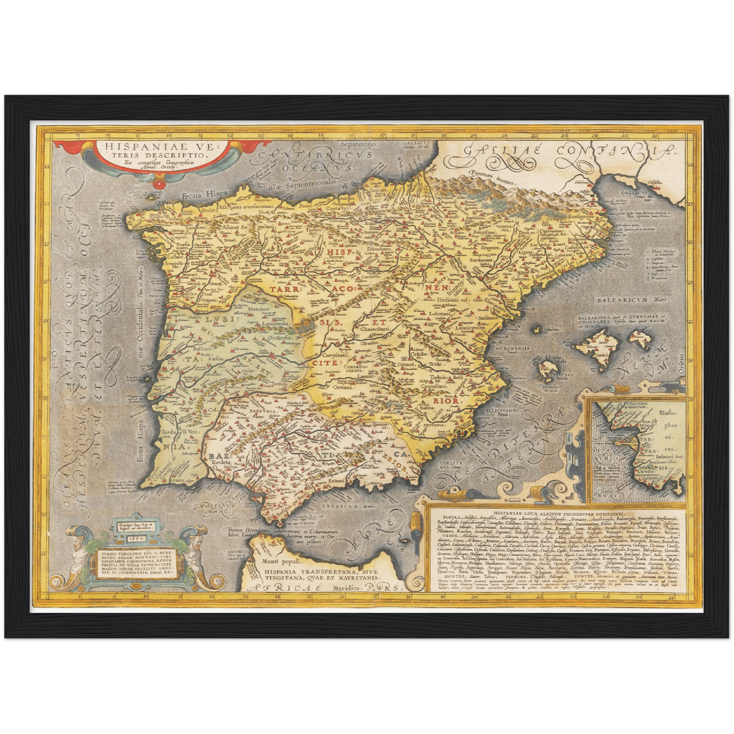 Historische Landkarte Historisches Spanien um 1609