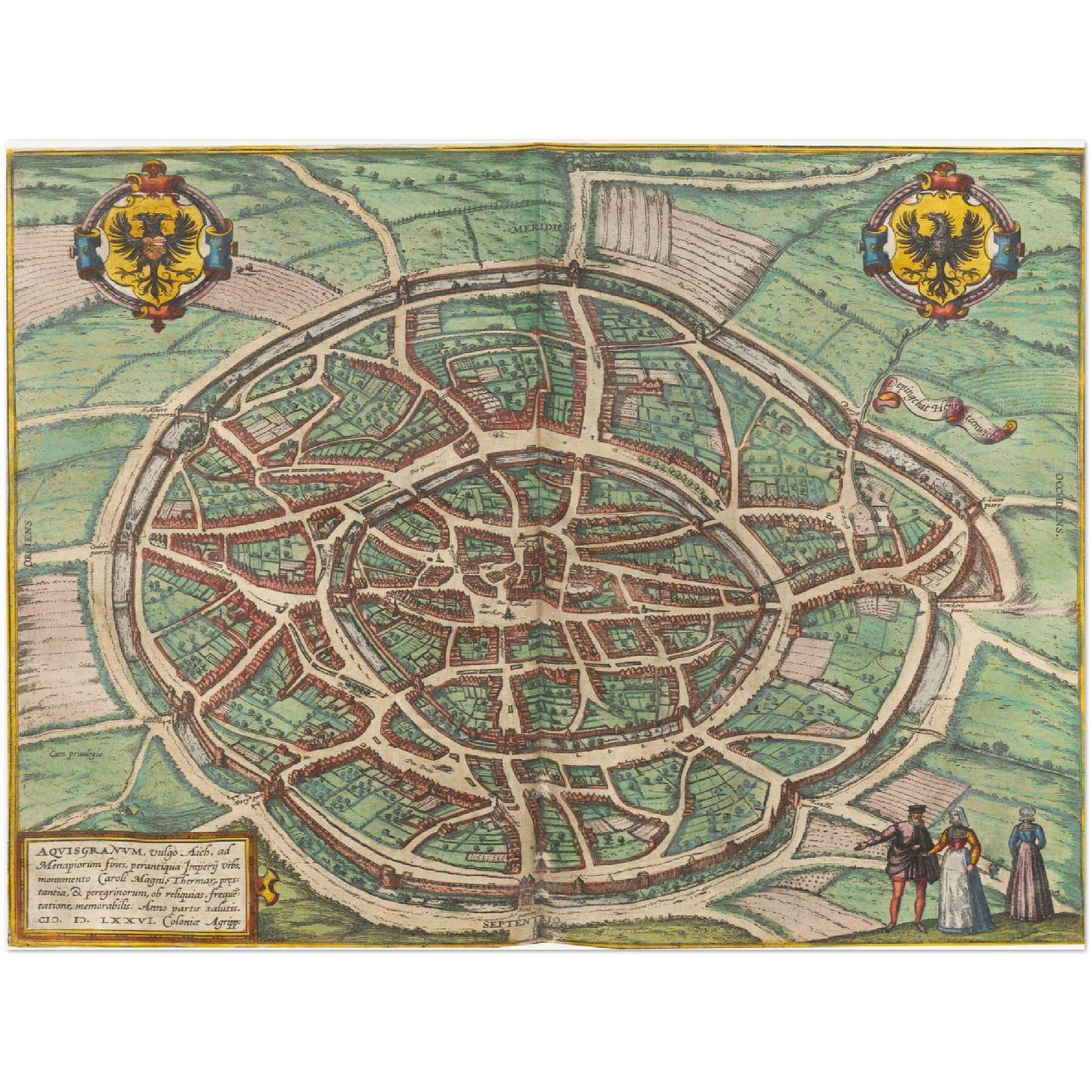 Historischer Stadtplan Aachen um 1570