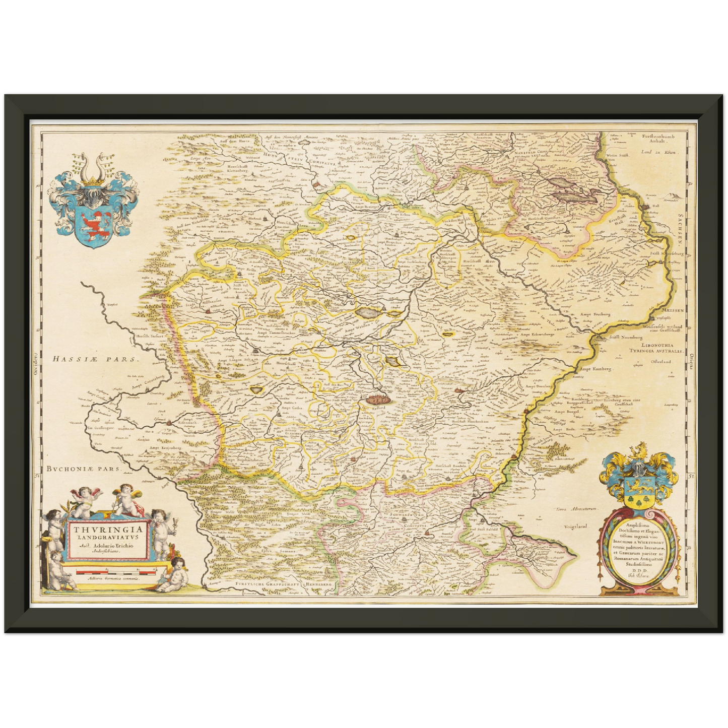 Historische Landkarte Thüringen um 1635