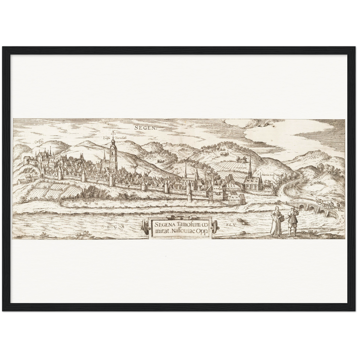 Historische Stadtansicht Siegen um 1618