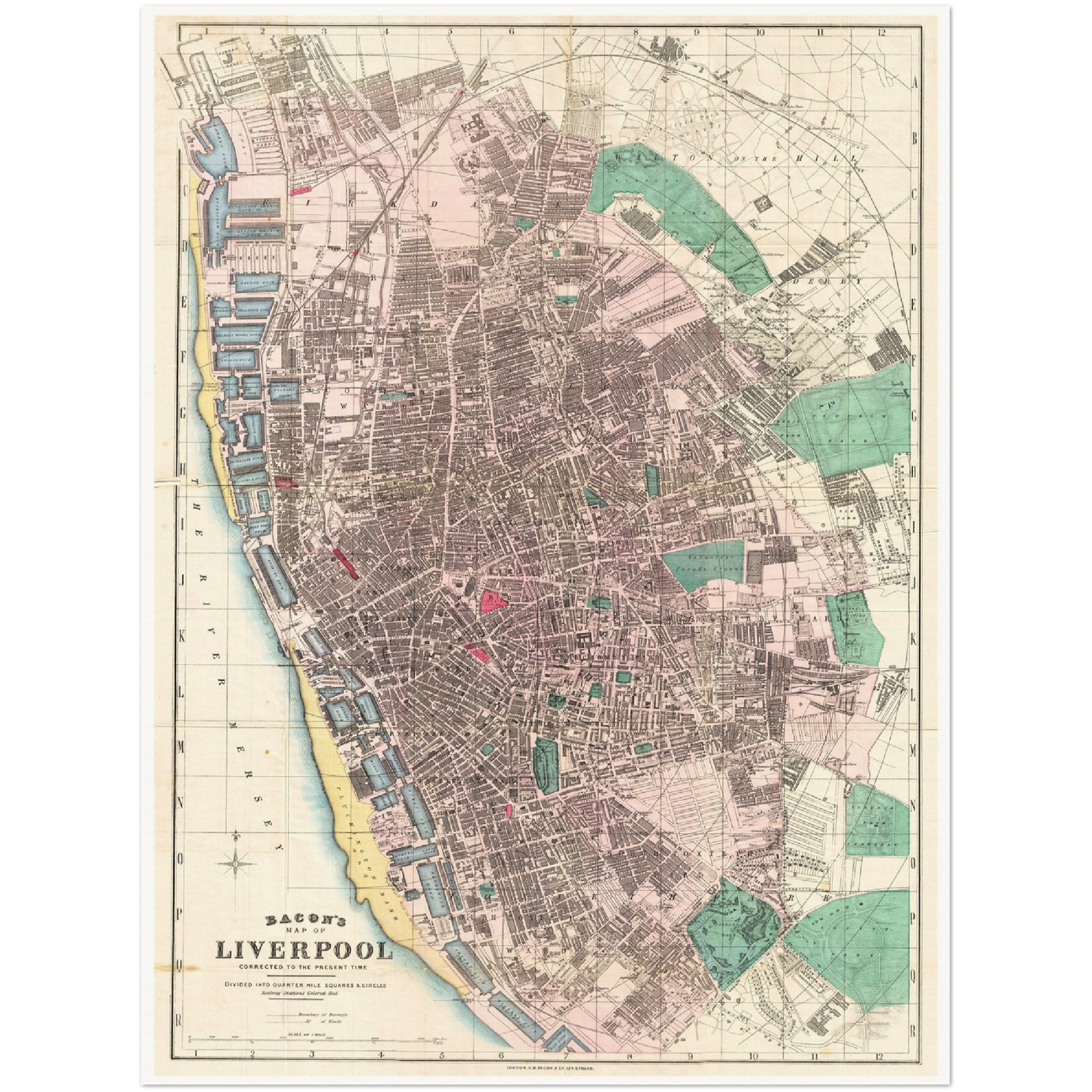 Historischer Stadtplan Liverpool um 1890