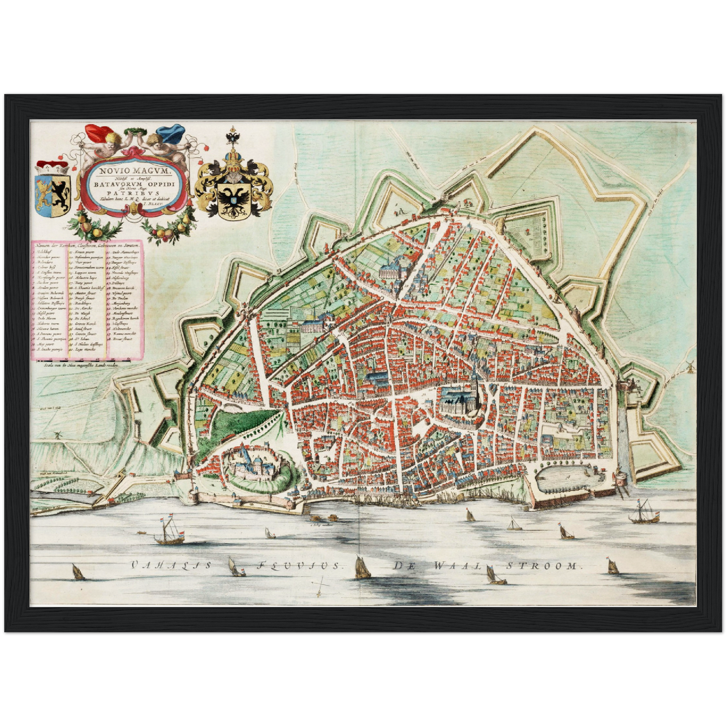 Historischer Stadtplan Nijmegen um 1649