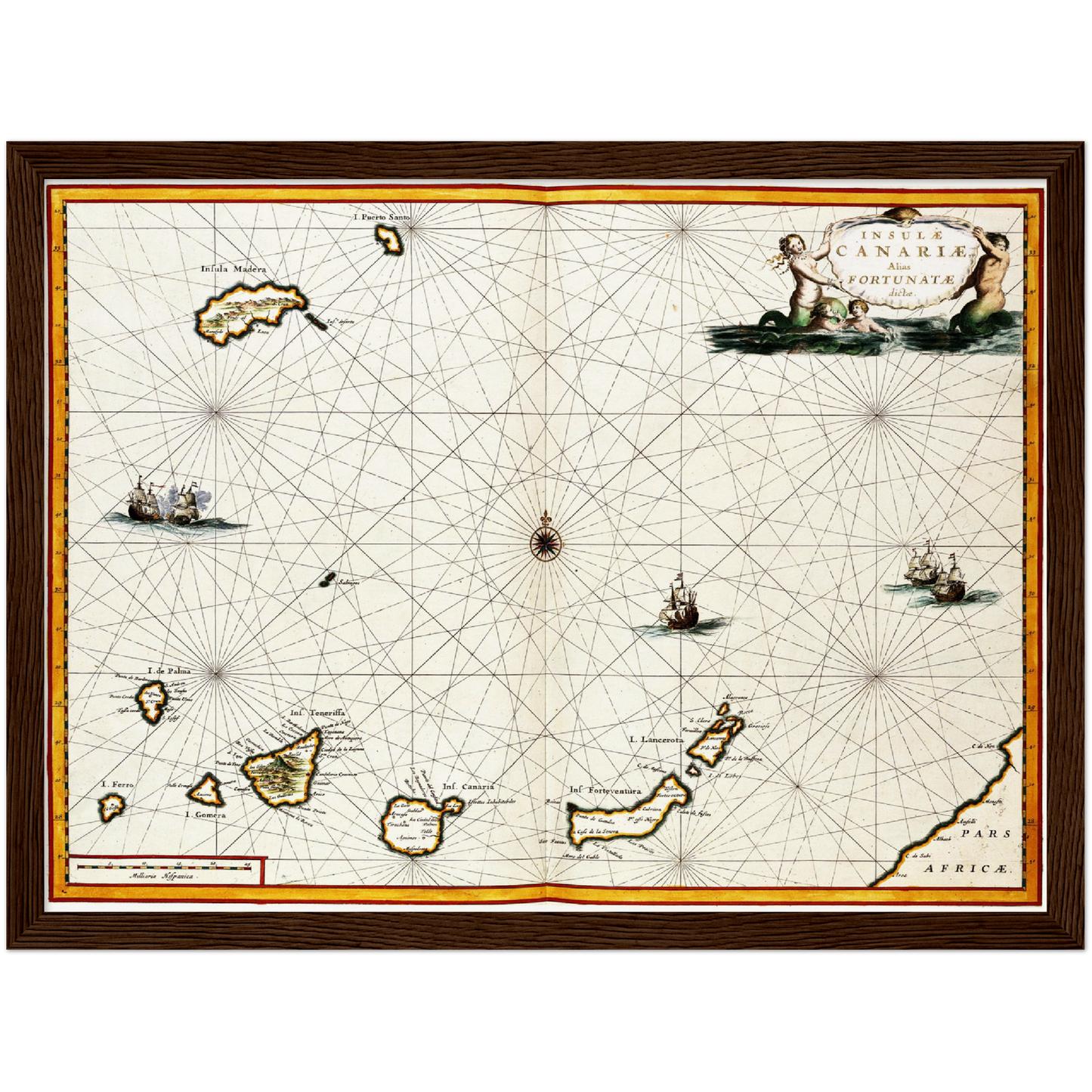 Historische Landkarte Kanarische Inseln um 1690