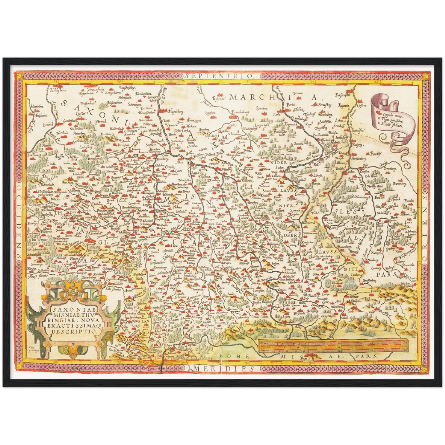 Historische Landkarte Sachsen um 1609