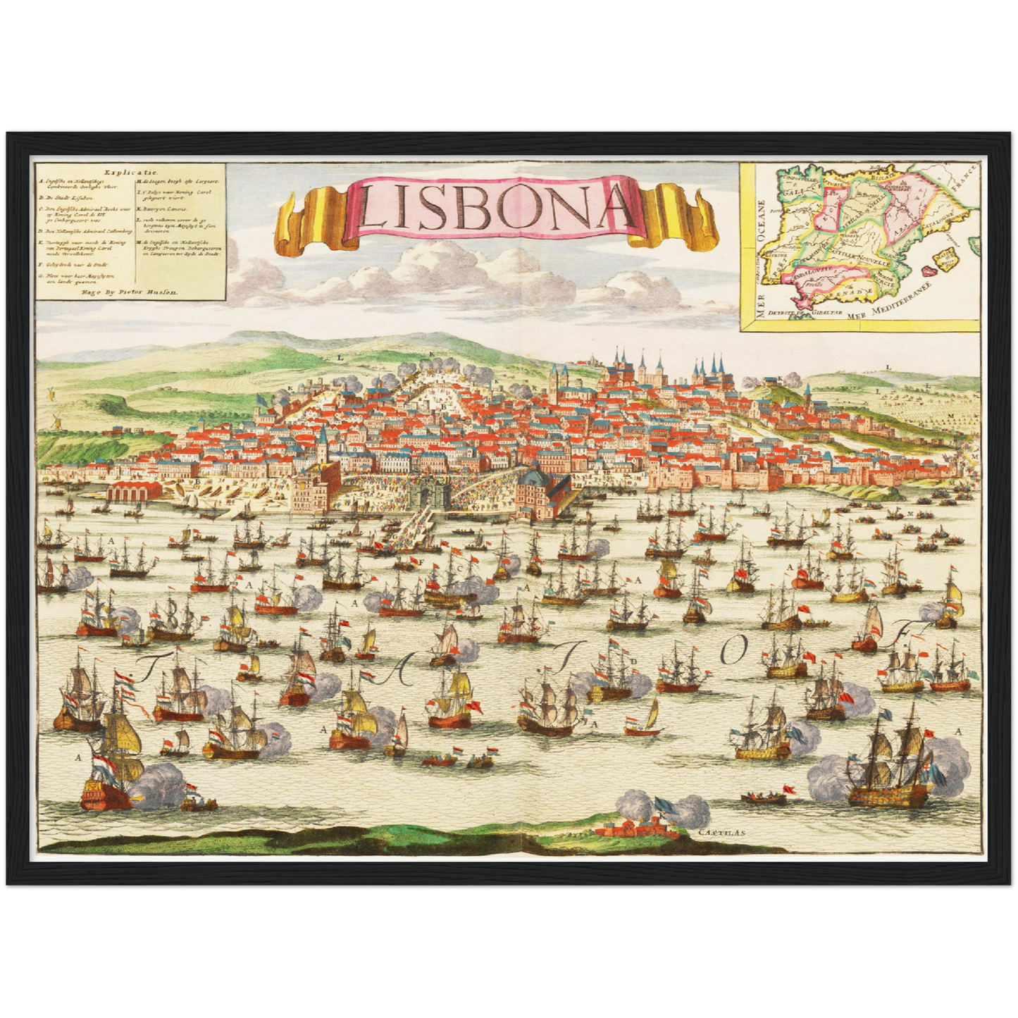 Historische Stadtansicht Lissabon um 1700
