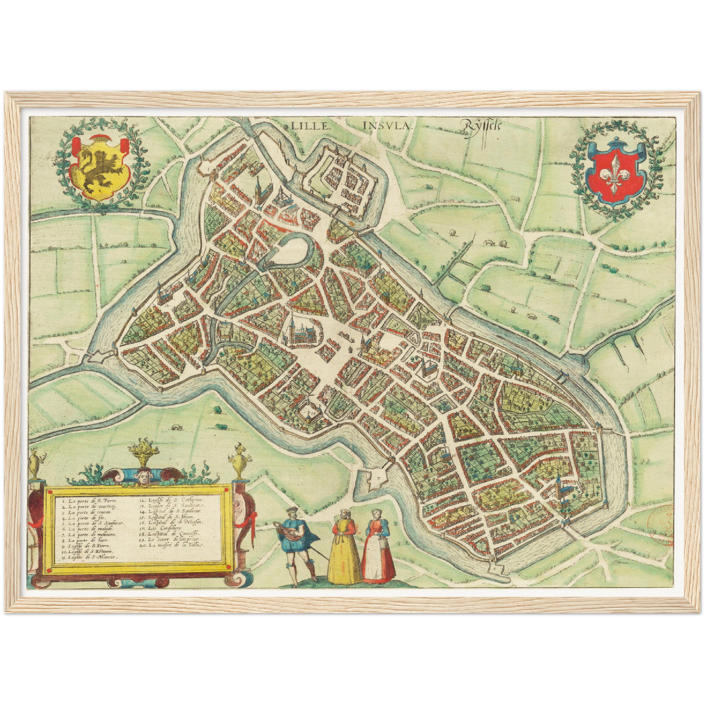 Historischer Stadtplan Lille um 1580
