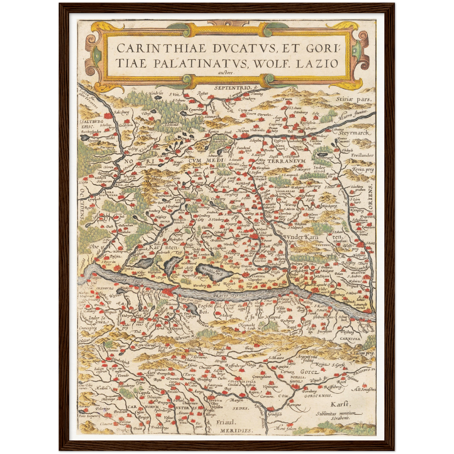 Historische Landkarte Kärnten um 1609