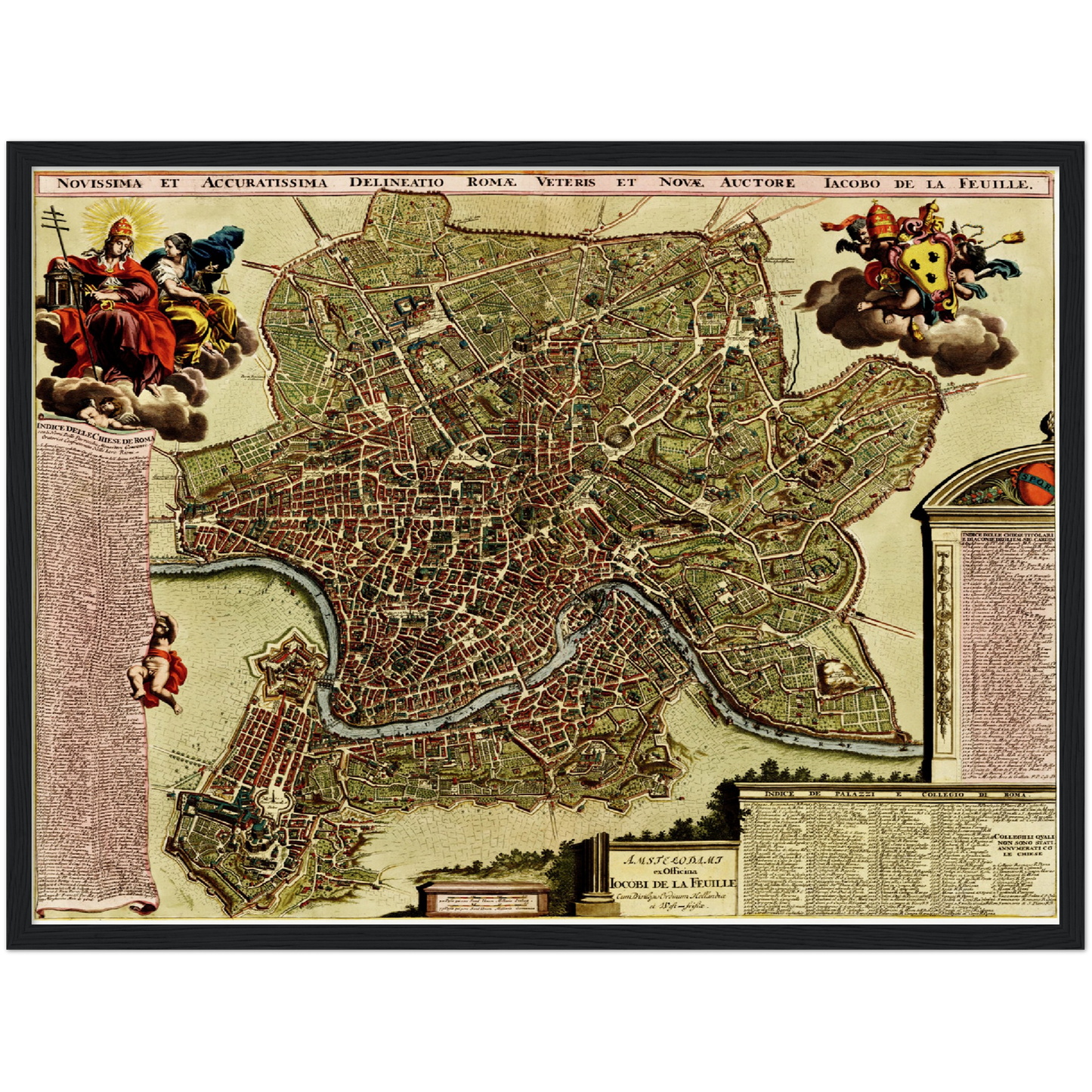Historischer Stadtplan Rom um 1700