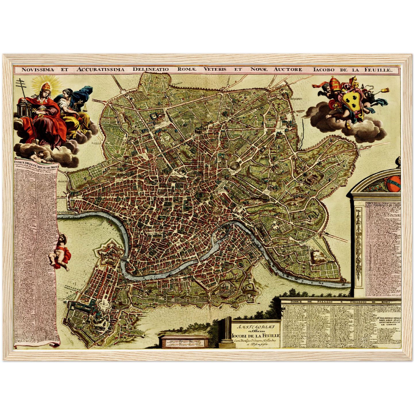 Historischer Stadtplan Rom um 1700