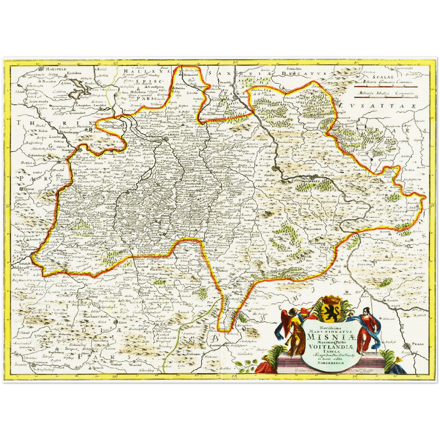 Historische Landkarte Meißen um 1700