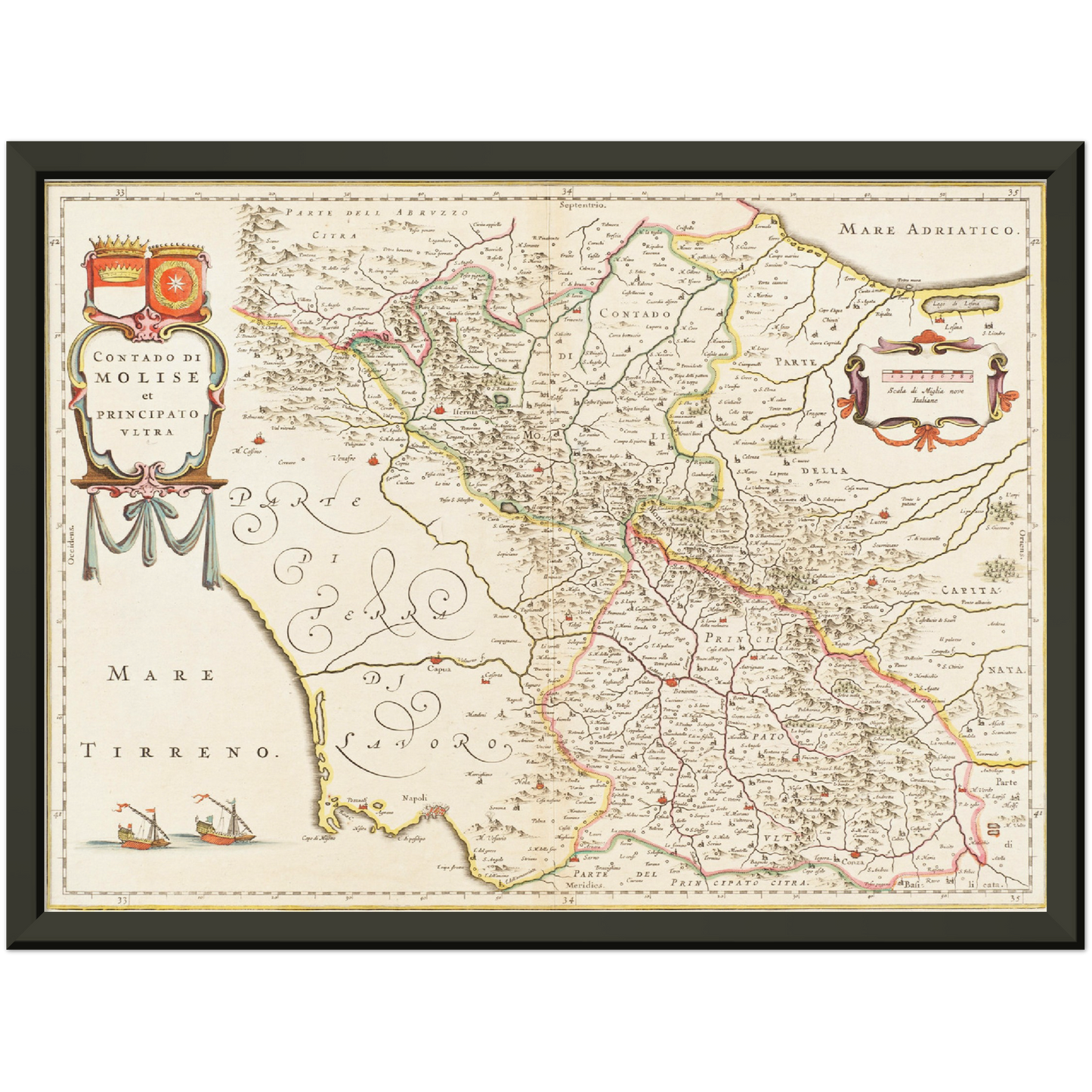Historische Landkarte Molise um 1630