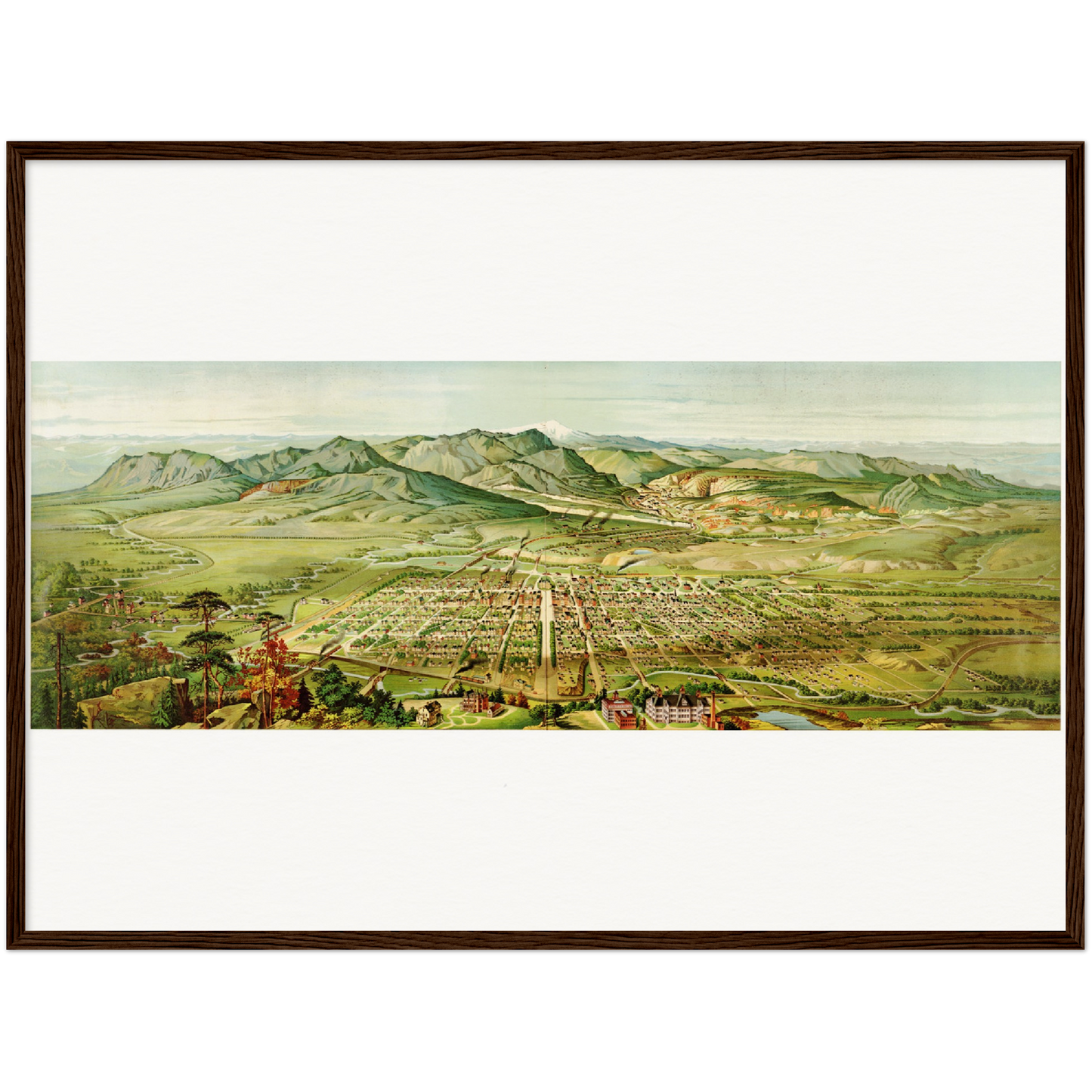 Historische Stadtansicht Colorado Springs um 1890