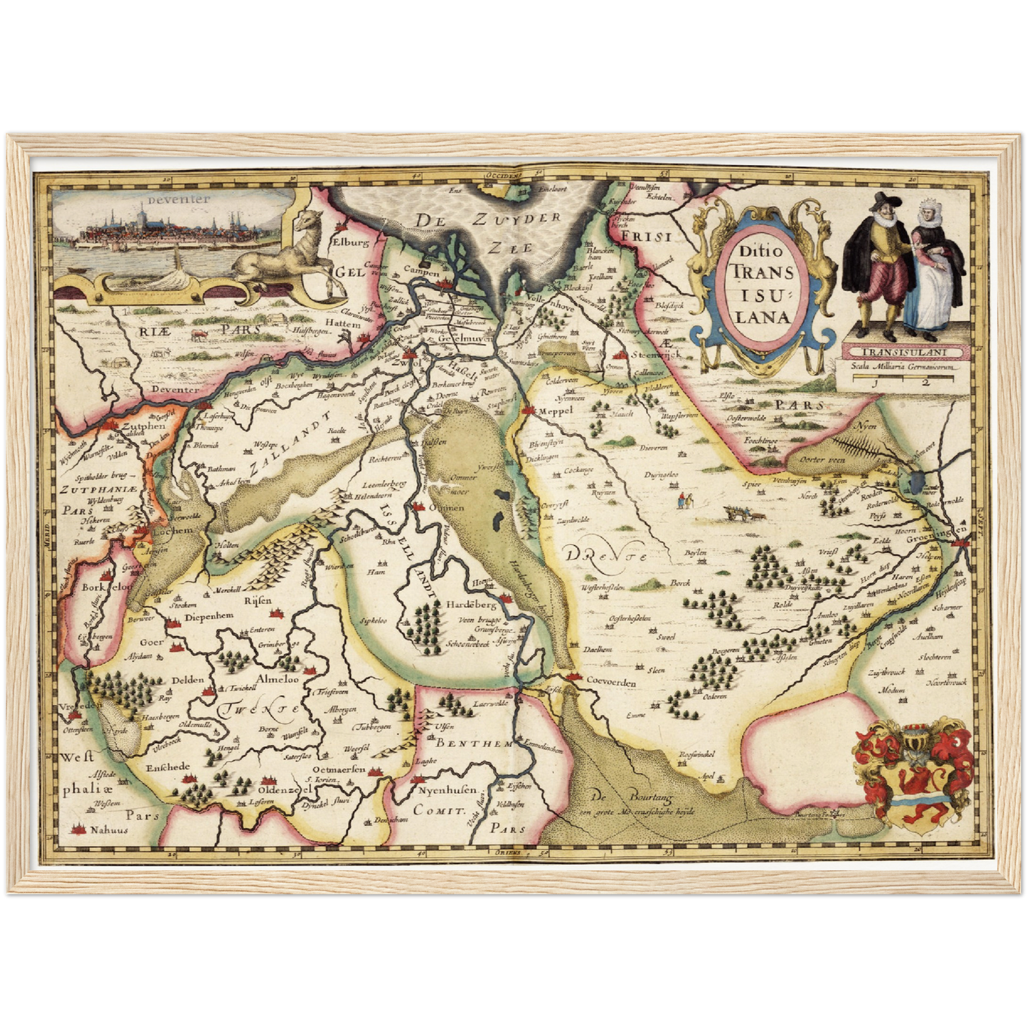 Historische Landkarte Provinz Overijssel um 1617