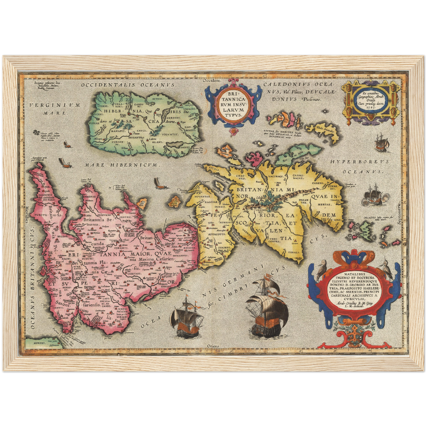 Historische Landkarte Historisches Britannien um 1595