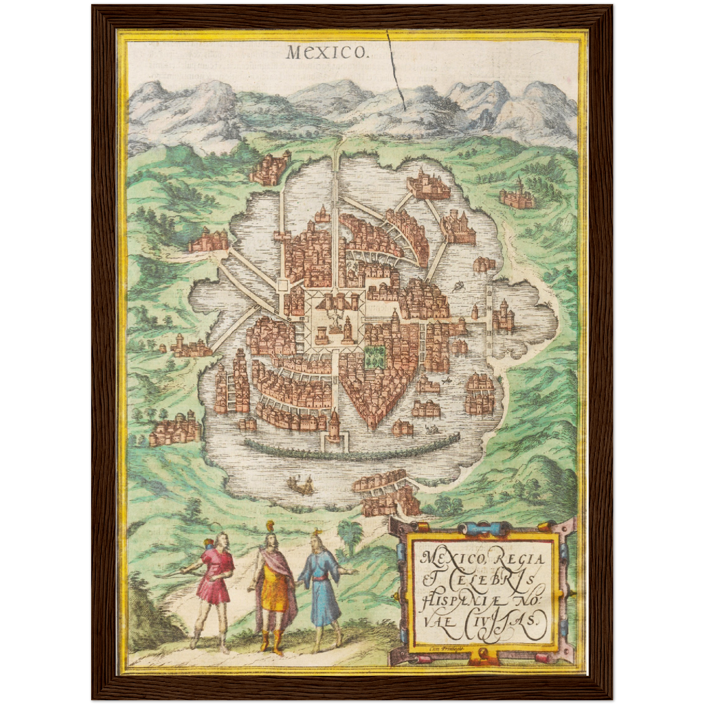 Historischer Stadtplan Mexiko-Stadt um 1570