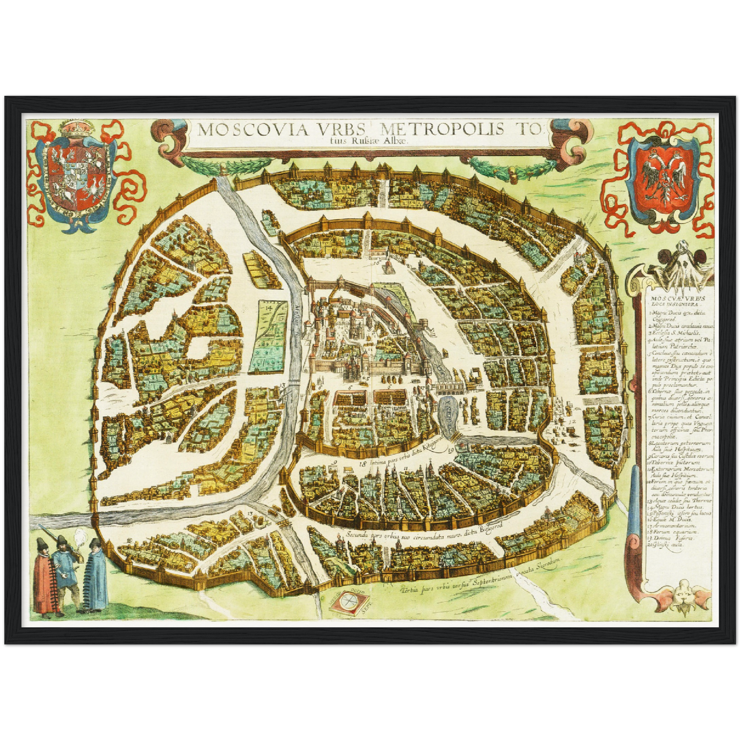 Historischer Stadtplan Moskau um 1612