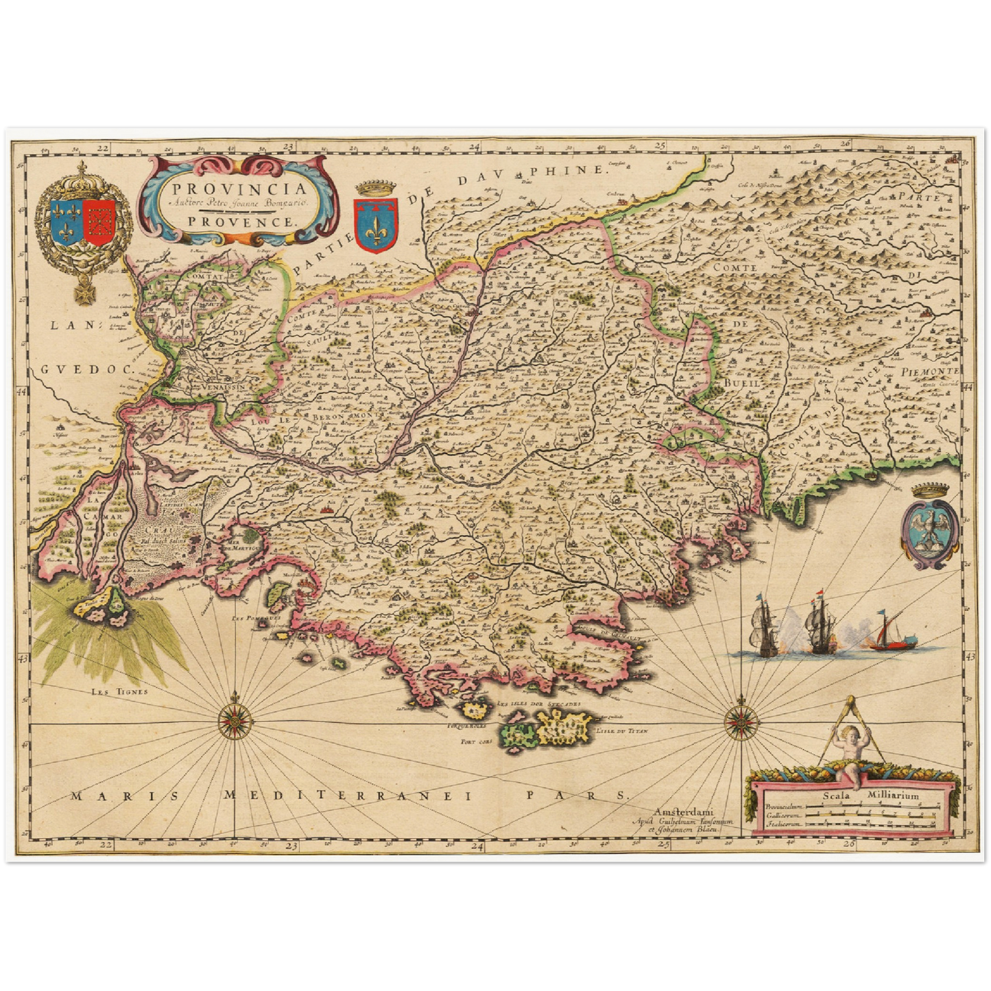 Historische Landkarte Provence um 1635