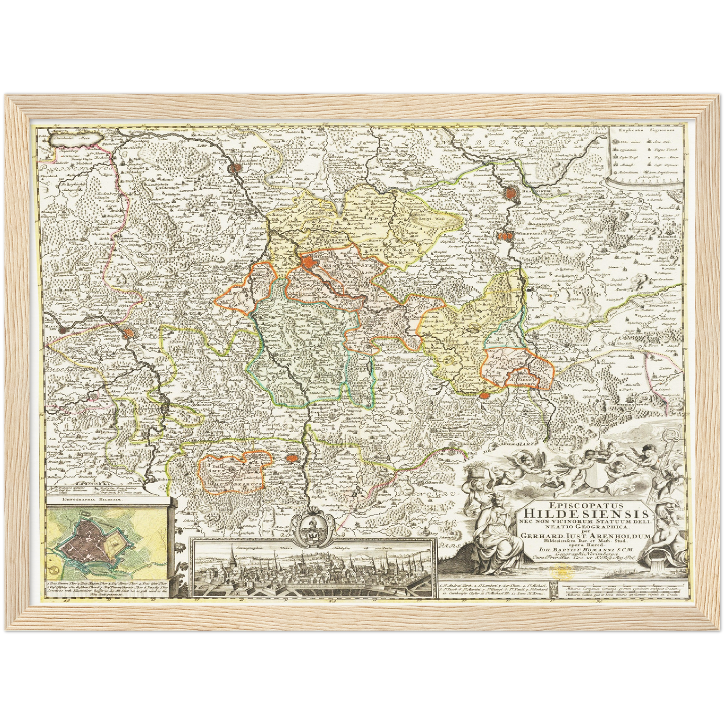 Historische Landkarte Hildesheim um 1730